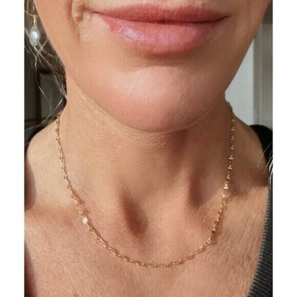 Minimalist Gold Sparkle Chain WATERPROOF Gold Chain Necklace Layering Necklace