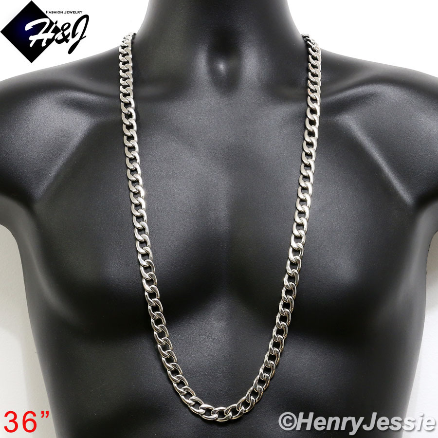 18-40″MEN’s Stainless Steel WIDE 12mm Silver Cuban Curb Link Chain Necklace*N117