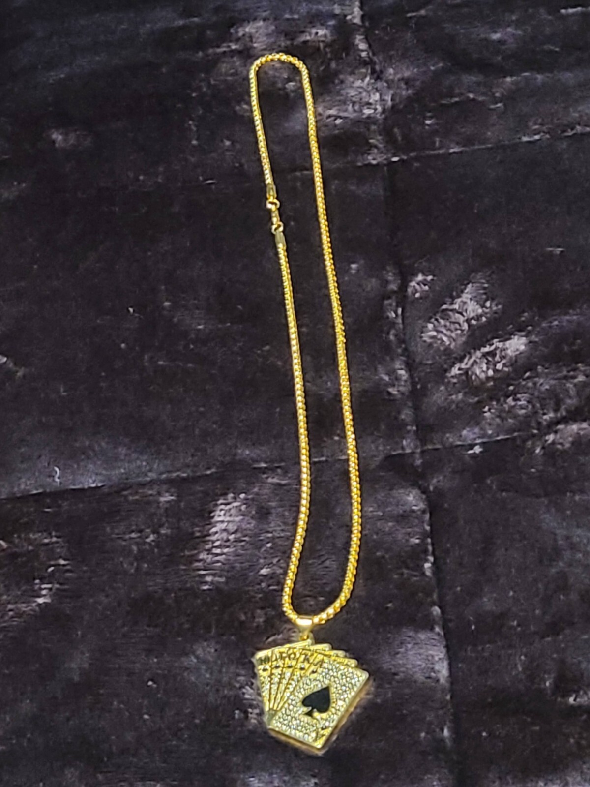 Fashion Jewelry Gold plated Poker Royal Flush Pendant Necklace