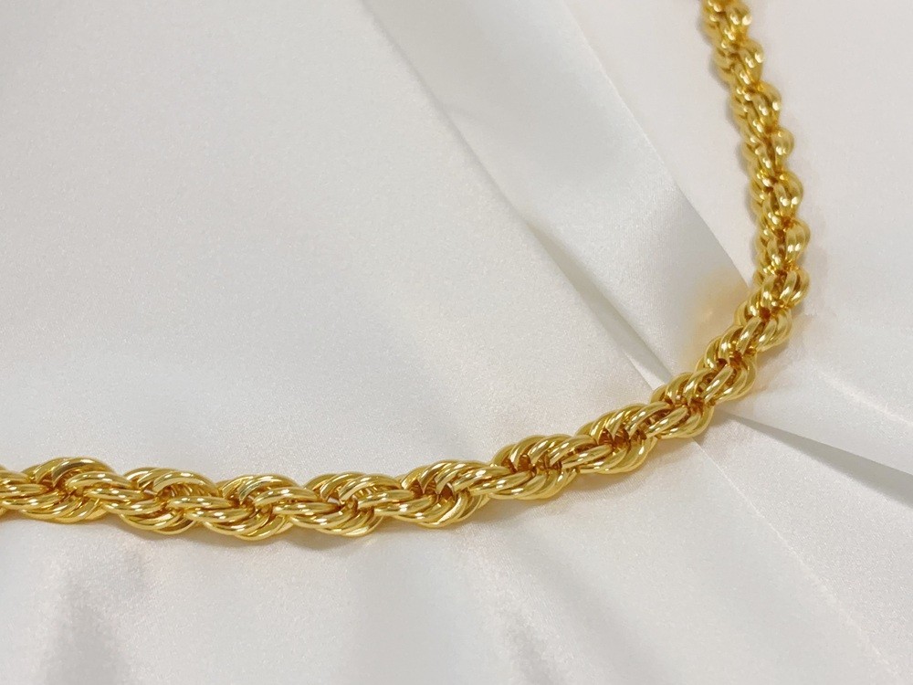 18K Yellow Gold Diamond Cut Rope Chain 8mm NecKlace Mens Womens 26″