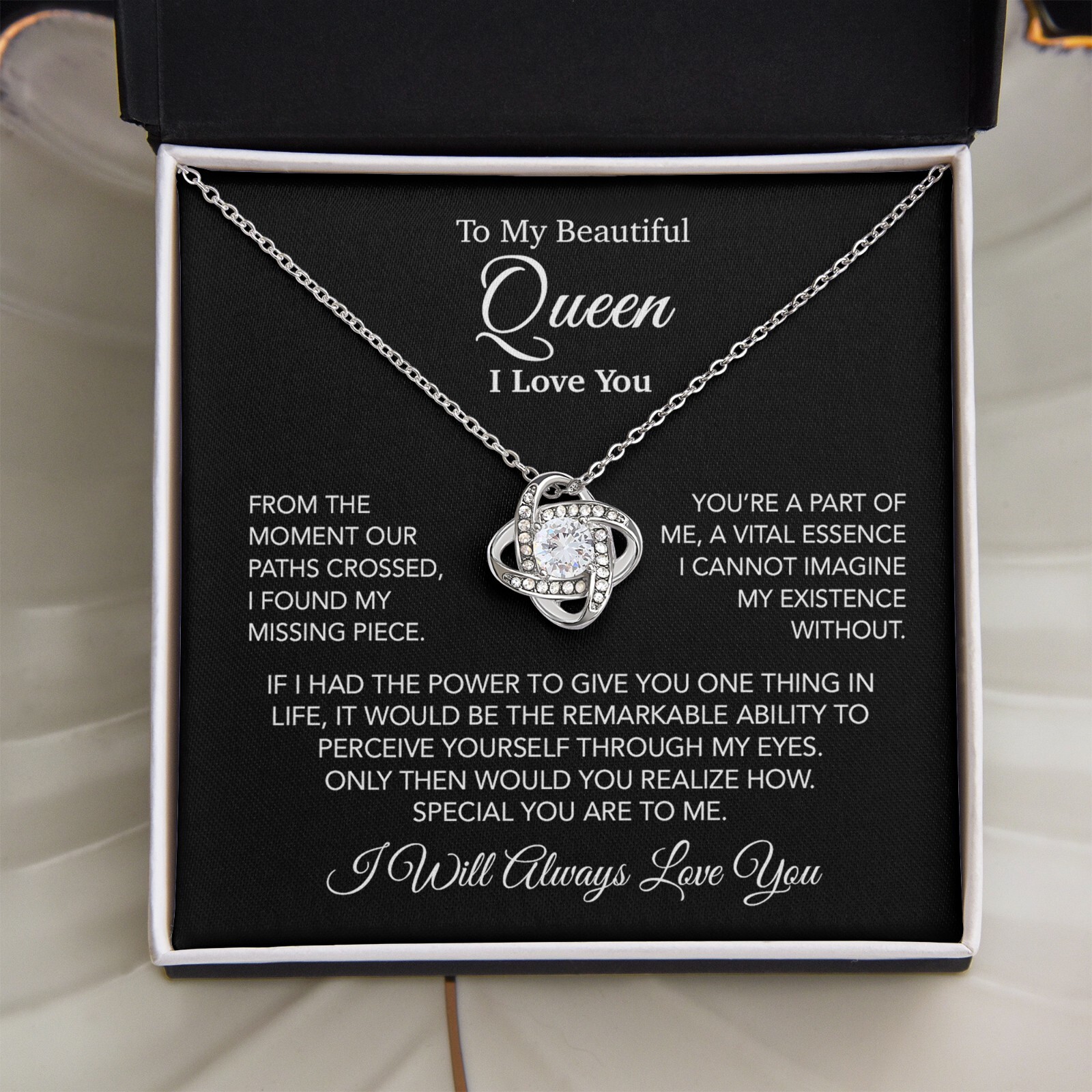 To My Queen Necklace, Anniversary Gift For Wife, Girlfriend Necklace