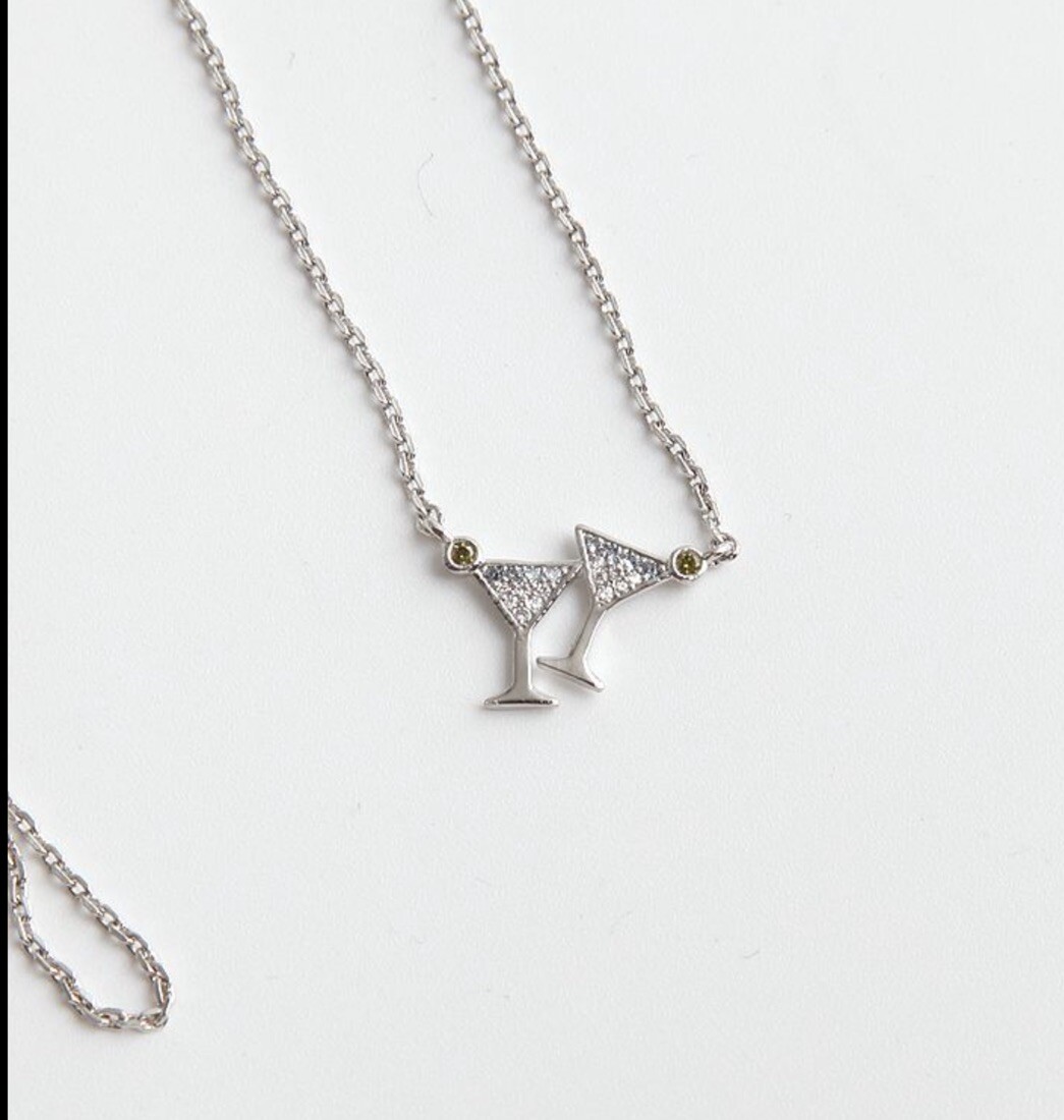 🆕 KATE SPADE ‘SAY YES’ MARTINI PENDANT NECKLACE -NEW W/CARD