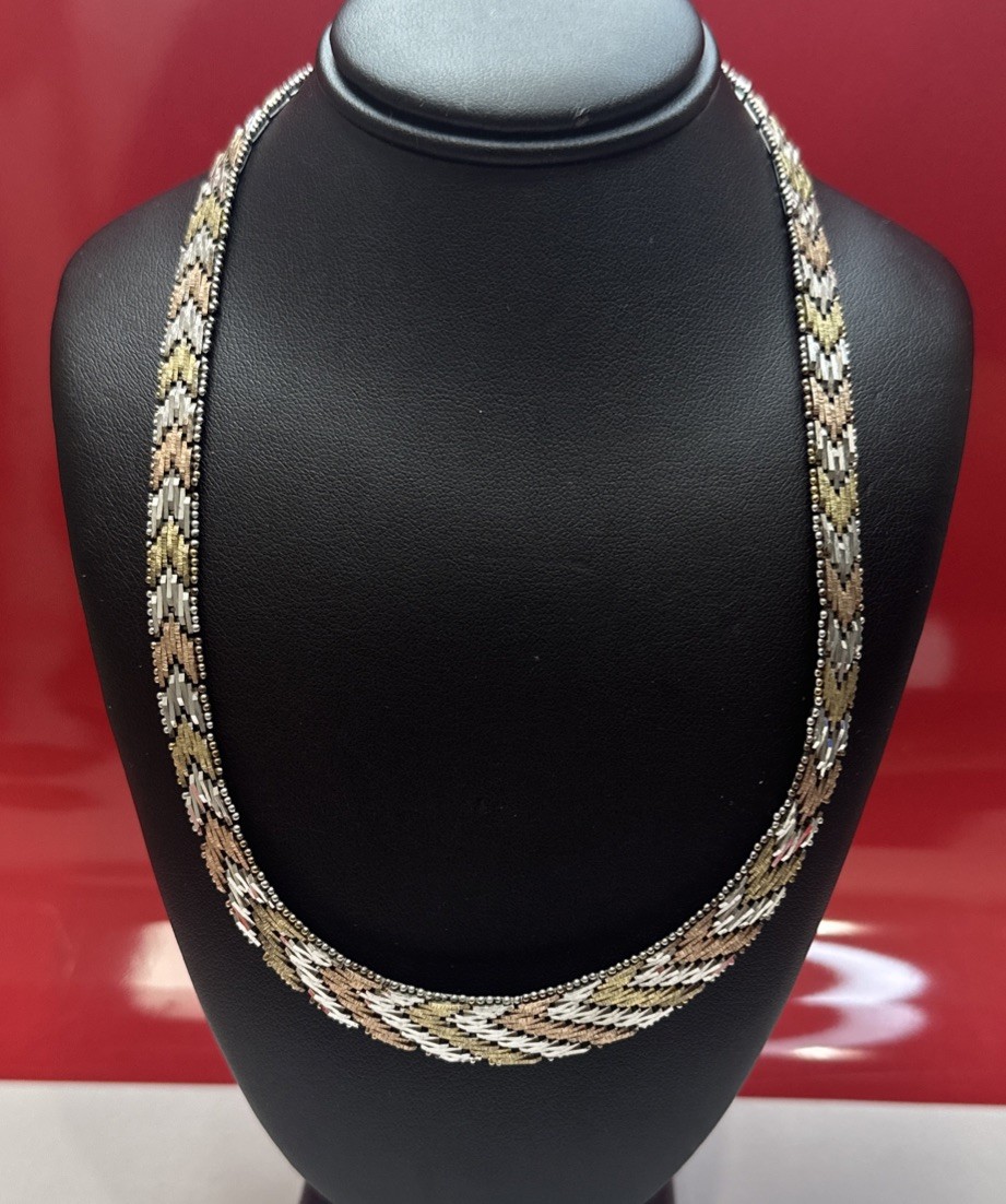 Vintage 925 Sterling Silver Flat Herringbone Necklace