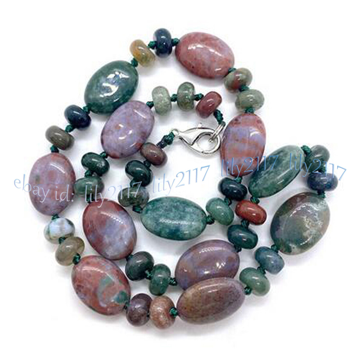 Natural 5x8mm Rondelle 13x18mm Flat Oval Gemstone Beads Necklace 14-36”