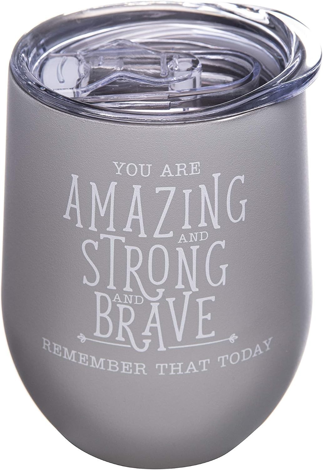 Elegant 12 oz Glacier Gray Wine Tumbler Cup with Lid – Unbreakable & BPA Free