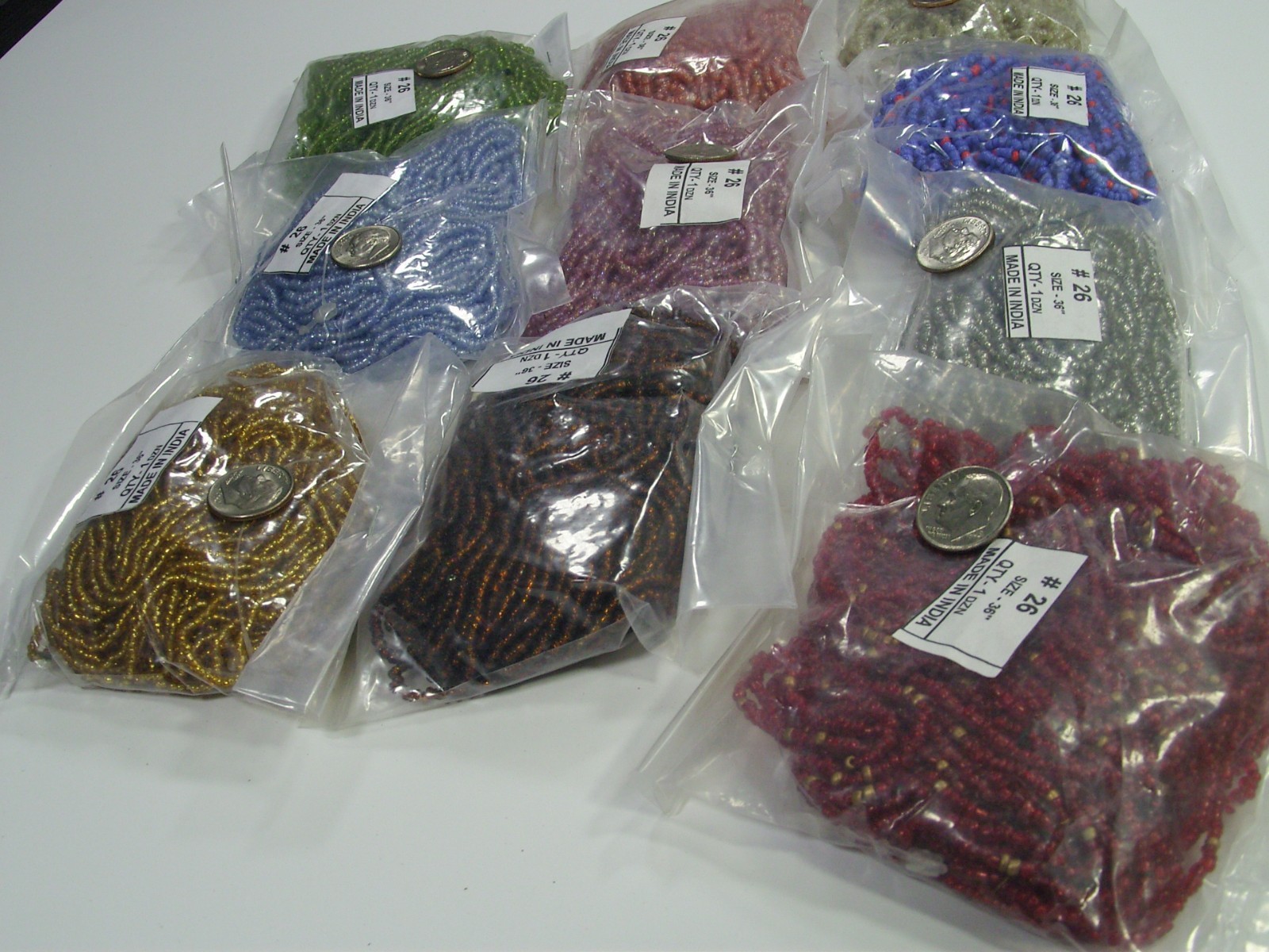 100 Strands 36″ Glass Seed Bead Necklaces Wholesale Bulk Lot Clearance (NP-43E)