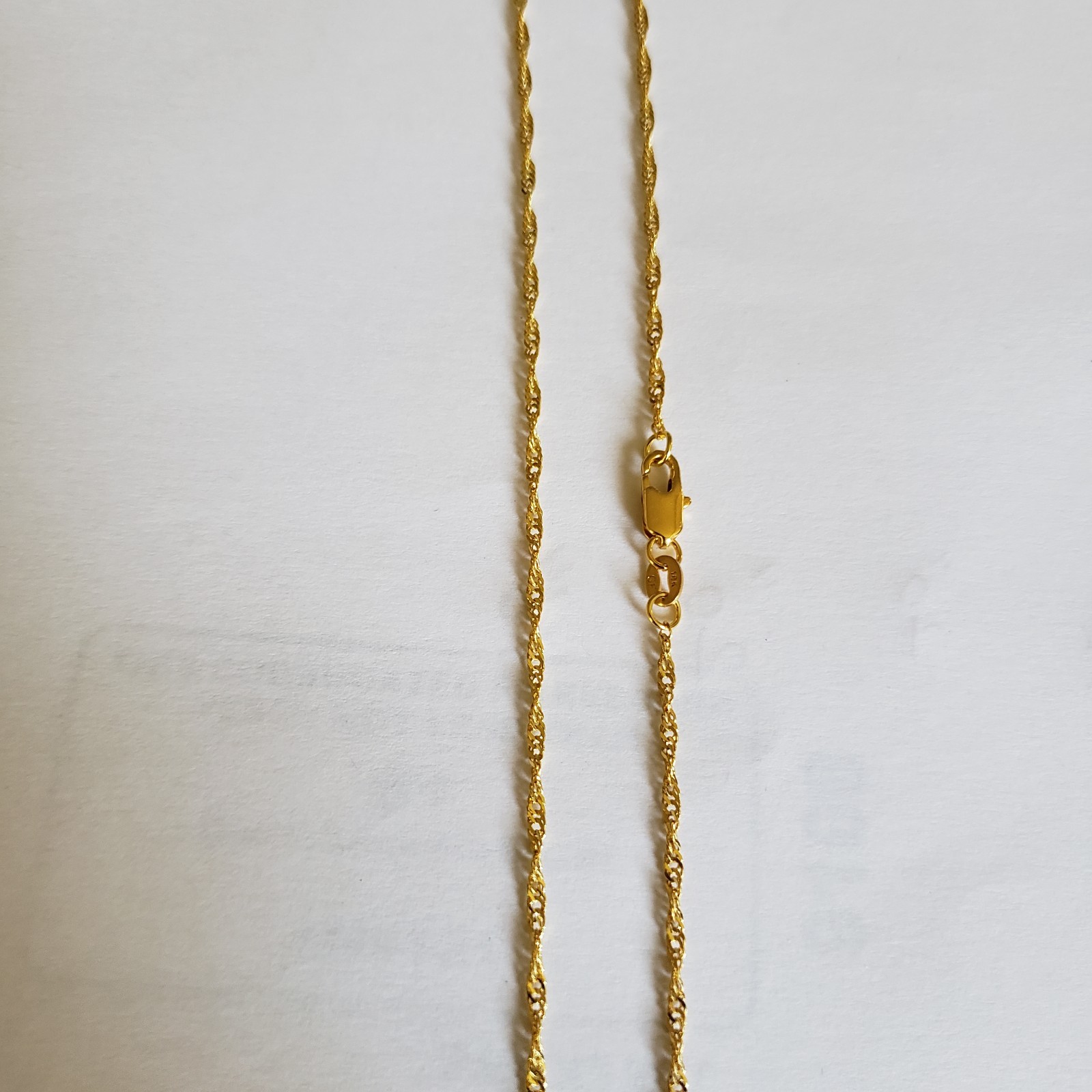 Stamped 18K Yellow Gold Plated Chain Necklace 1.2mm 16-24 Inch Long Pretty Gift