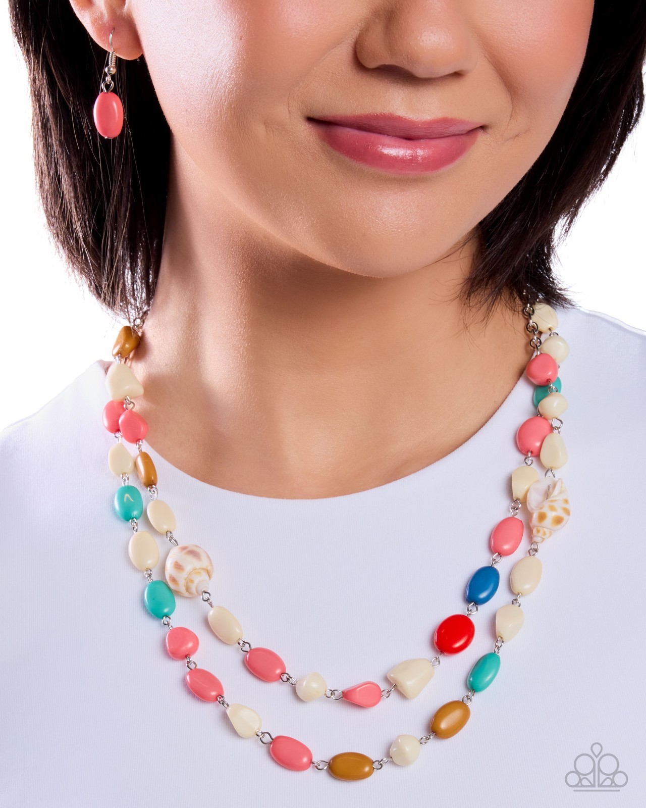 Paparazzi Steady Shells – Multi – Beads – Natural Shells – Necklace & Earrings
