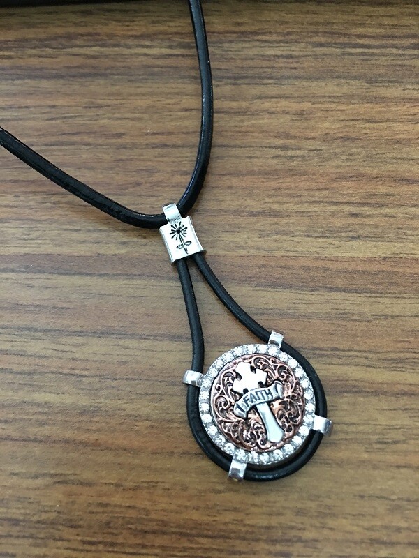 Snaps Jewelry Necklace Black Leather Halo Rhinestone Fits18-20mm Ginger Charms