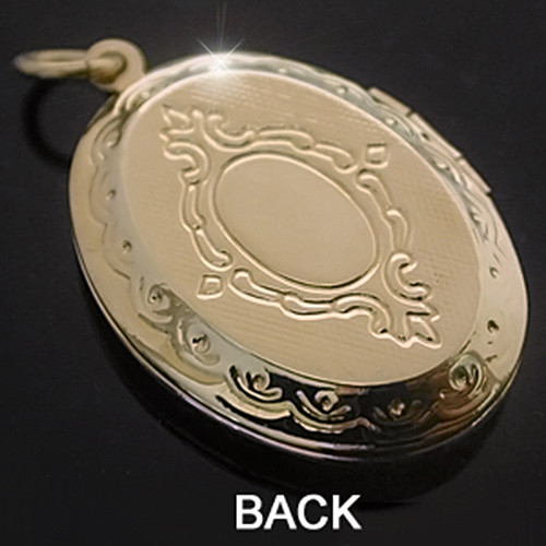 14k GOLD GL Engraved OPENING LOCKET KEEPSAKE Memories Photo Pendant | LIFE GUAR