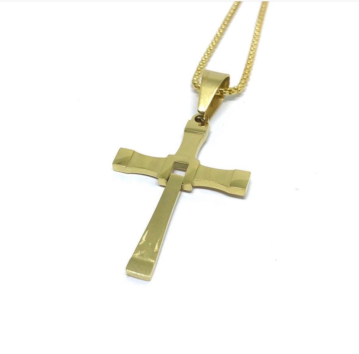 Crucifix Men’s Chain Stylish Golden Stainless Steel United Kingdom
