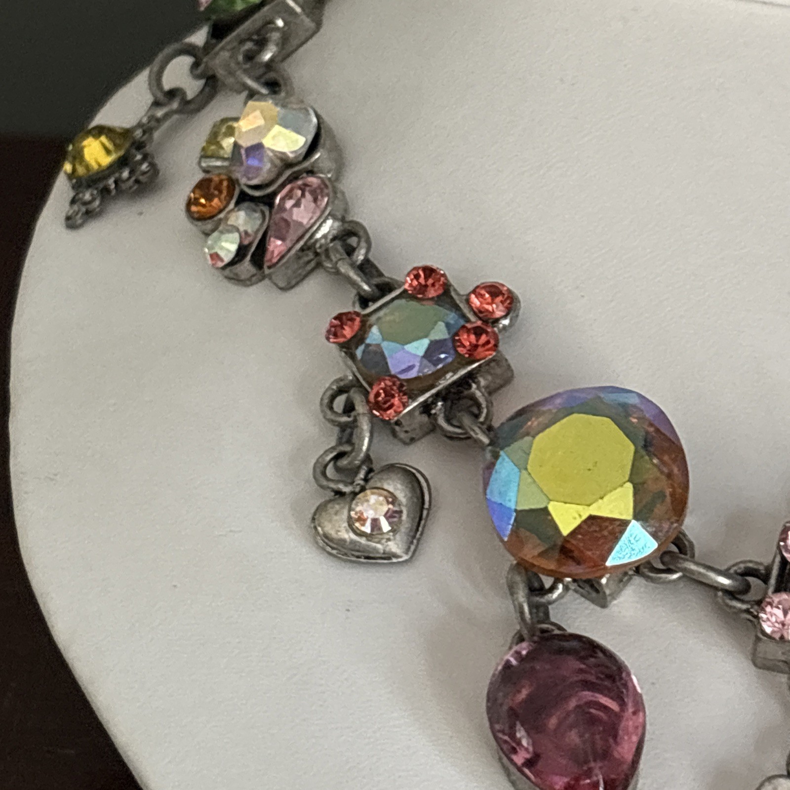Designer Statement Necklace By RODRIGO OTAZU Swarovski Crystal Multicolor 16.5”