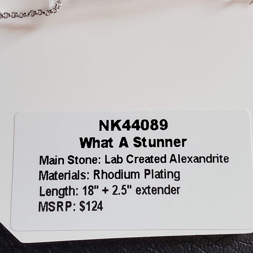 Bomb Party What A Stunner Necklace June 2025 Lab Alexandrite Rhodium Plated