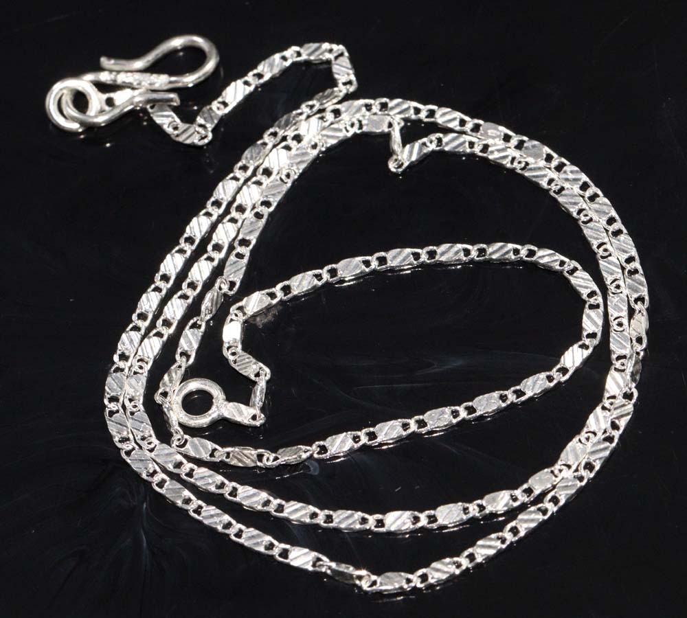 Exclusive Classic Box 925 Silver Plated Handmade Chain Necklace Size 18″ GW