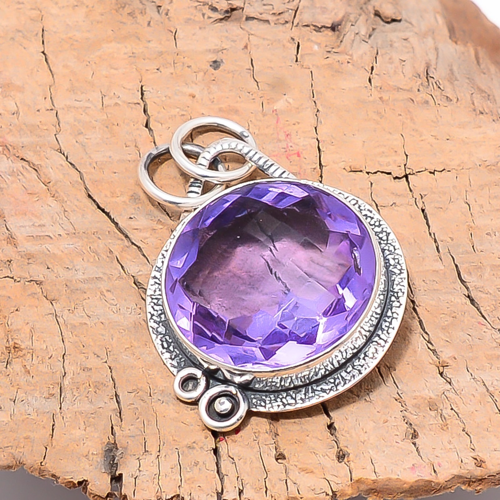 Colour Changing Alexandrite Handmade 925 Sterling Silver Pendant 1.4″ P57