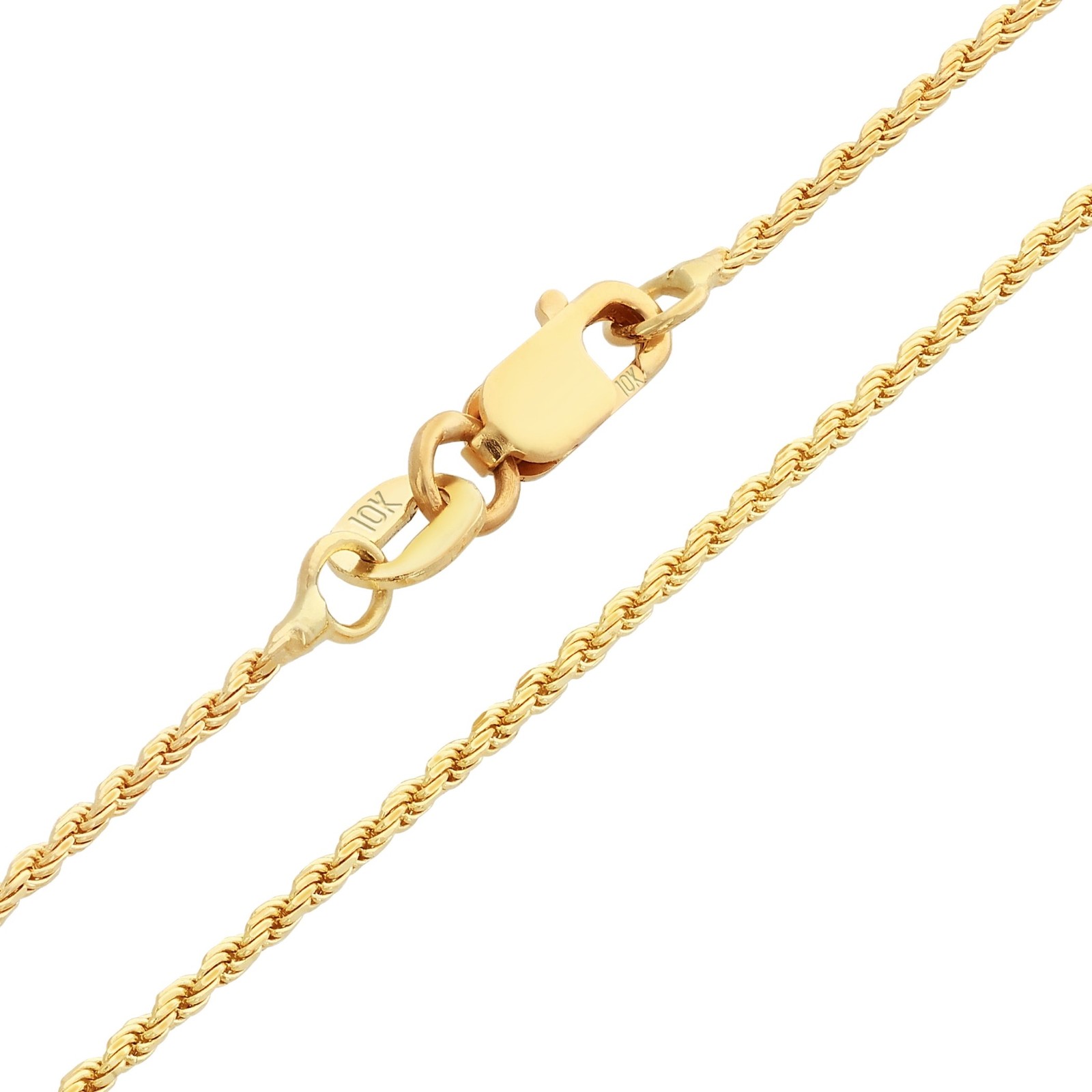 10K Yellow Gold 1mm-8mm Solid Diamond Cut Rope Chain Bracelet 7″ 7.5″ 8″ 8.5″ 9″