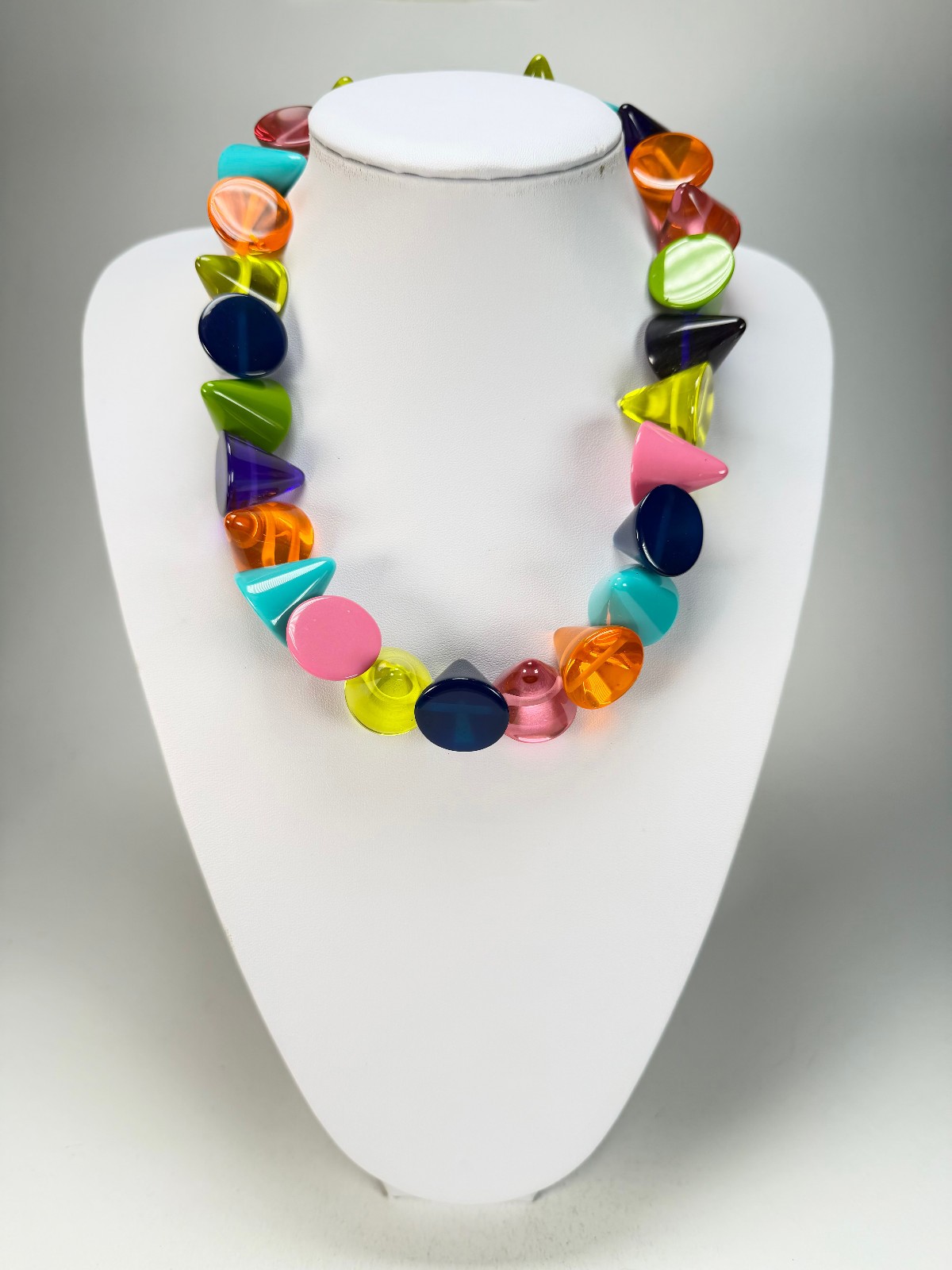 Jackie Brazil “KL Kones” Transparent Paris Mix Large Cones Necklace ( N2896)