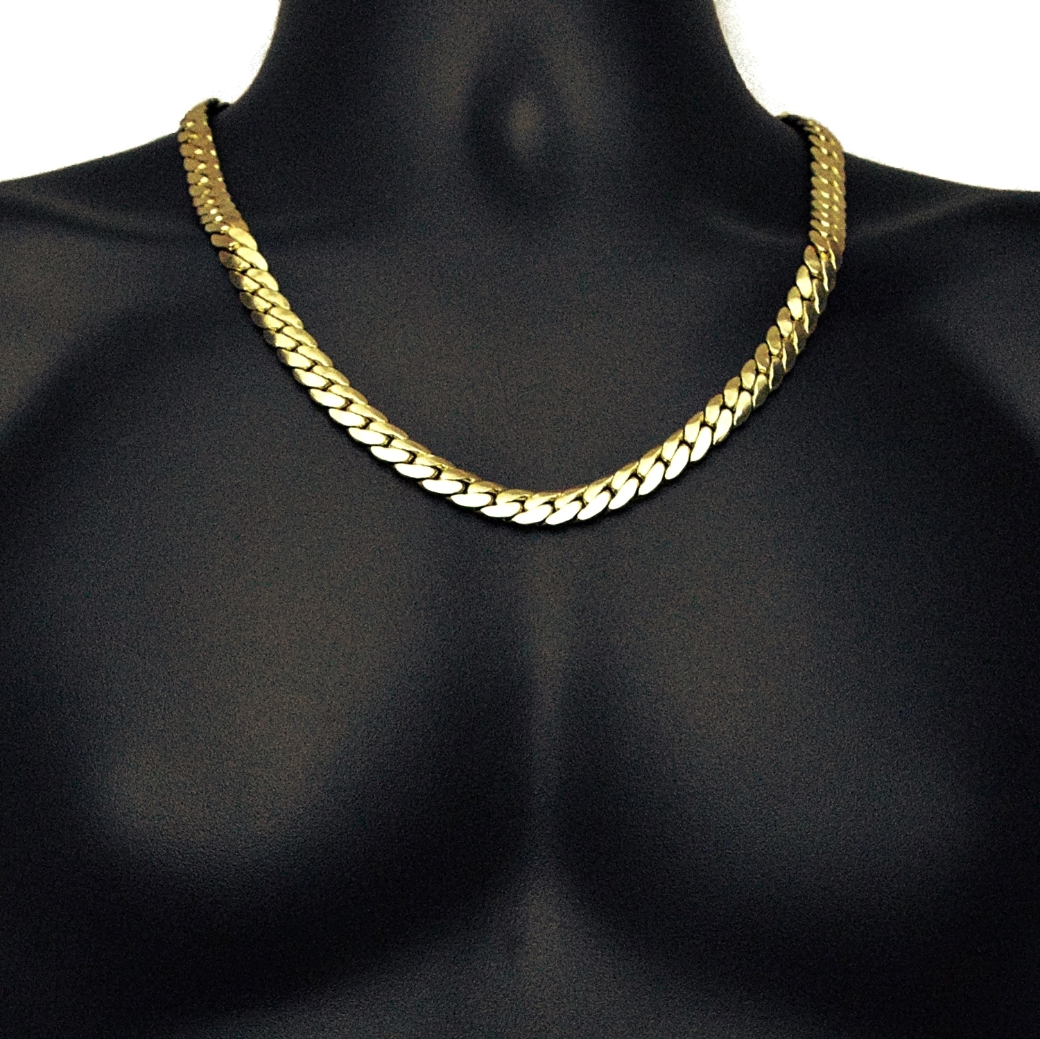 Miami Cuban Link Chain 14k Yellow Gold Plated 5-12 mm Wide 20″ 24″ 30″ Necklace