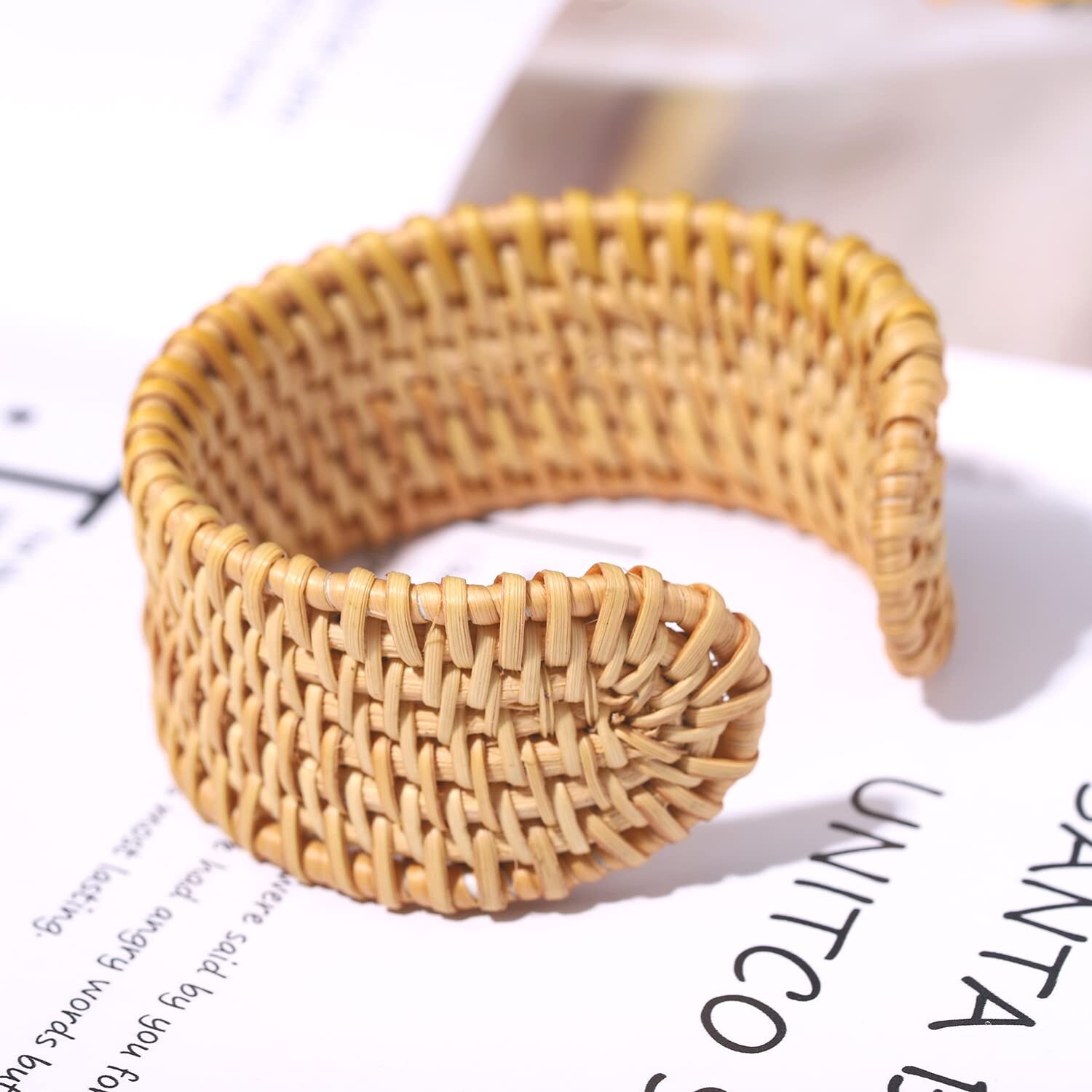 Rattan Bracelet Handmade Lightweight Straw Wicker Braid Cuff Bangle Bracelet …