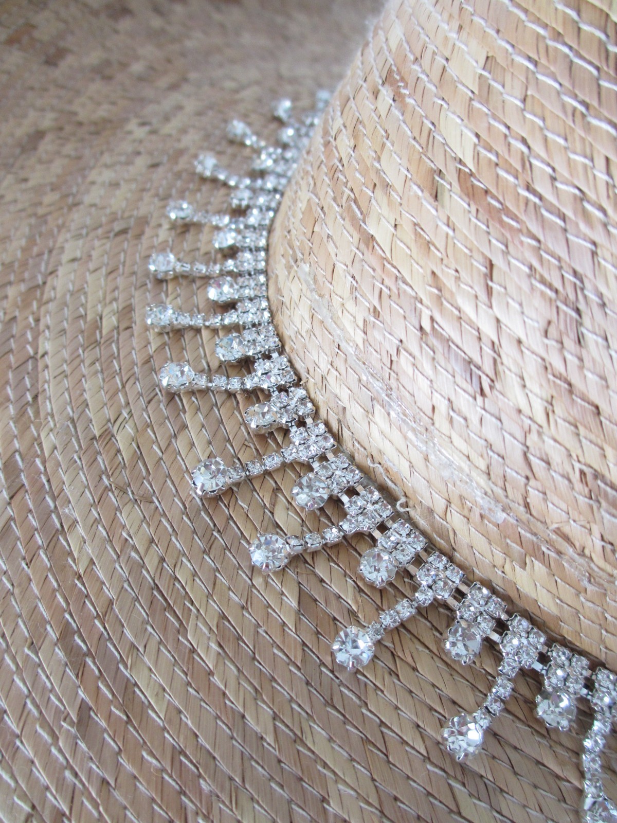 Rhinestone Hat Band Chain Necklace Sparkly Crystal Western Bonnet Belt Trim NEW