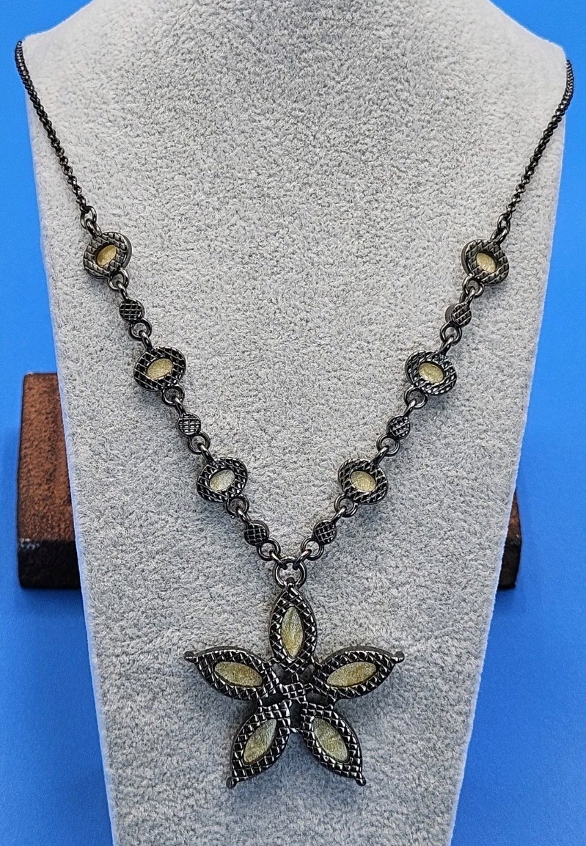 Park Lane Ashley Necklace Yellow Flowers/Pink Accents Rhinestones