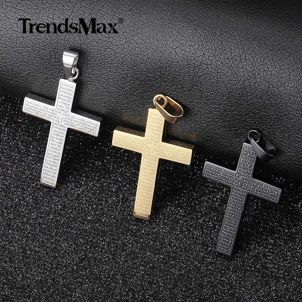 For Men Women Stainless Steel Jesus Christ Cross Pendant Necklace 16-30″ Chain