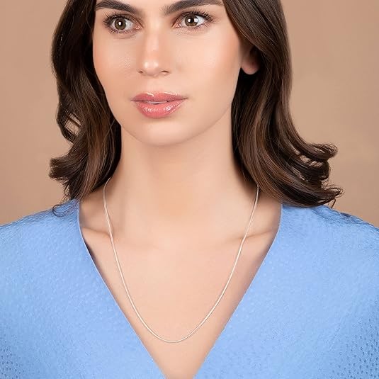 Men&Women’s 925 Sterling Silver Tarnish-Free Italian Snake Chain Necklace 16-38″