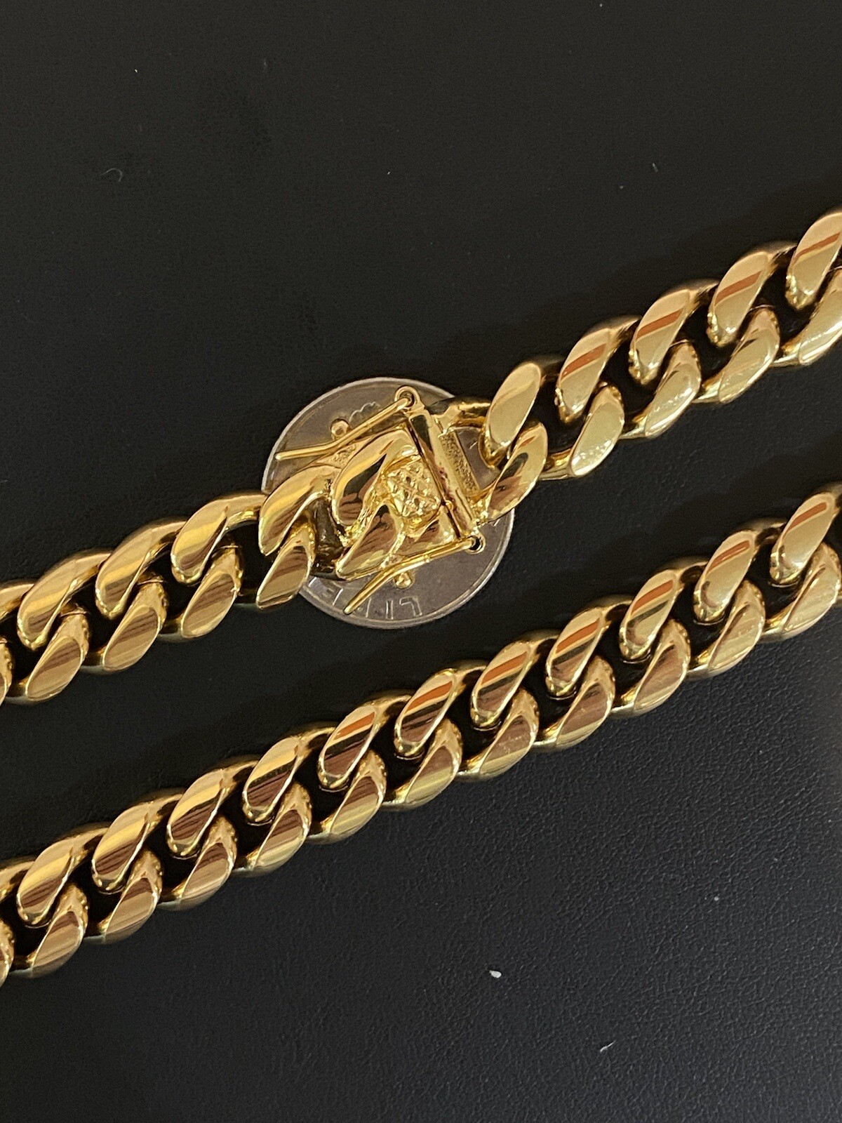 12mm Mens Miami Cuban Link 18k Gold Plated Stainless Real Hip Hop Chain Necklace