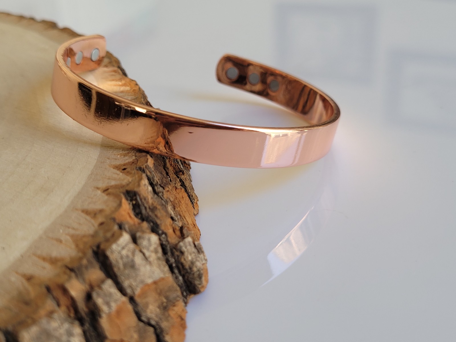 Pure Copper Magnetic Flat Bracelet Arthritis Pain Therapy Men Women Cuff
