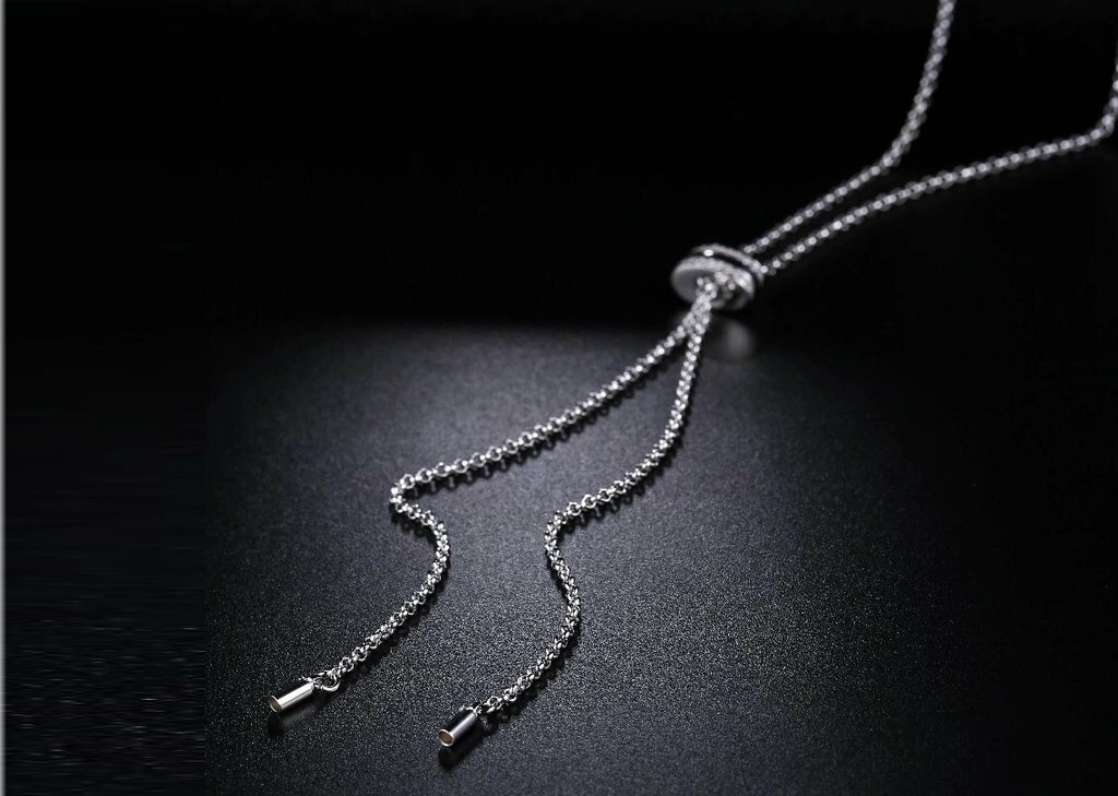 18K White Gold Plated Adjustable Crystal Butterfly Necklace Made With Swarovski