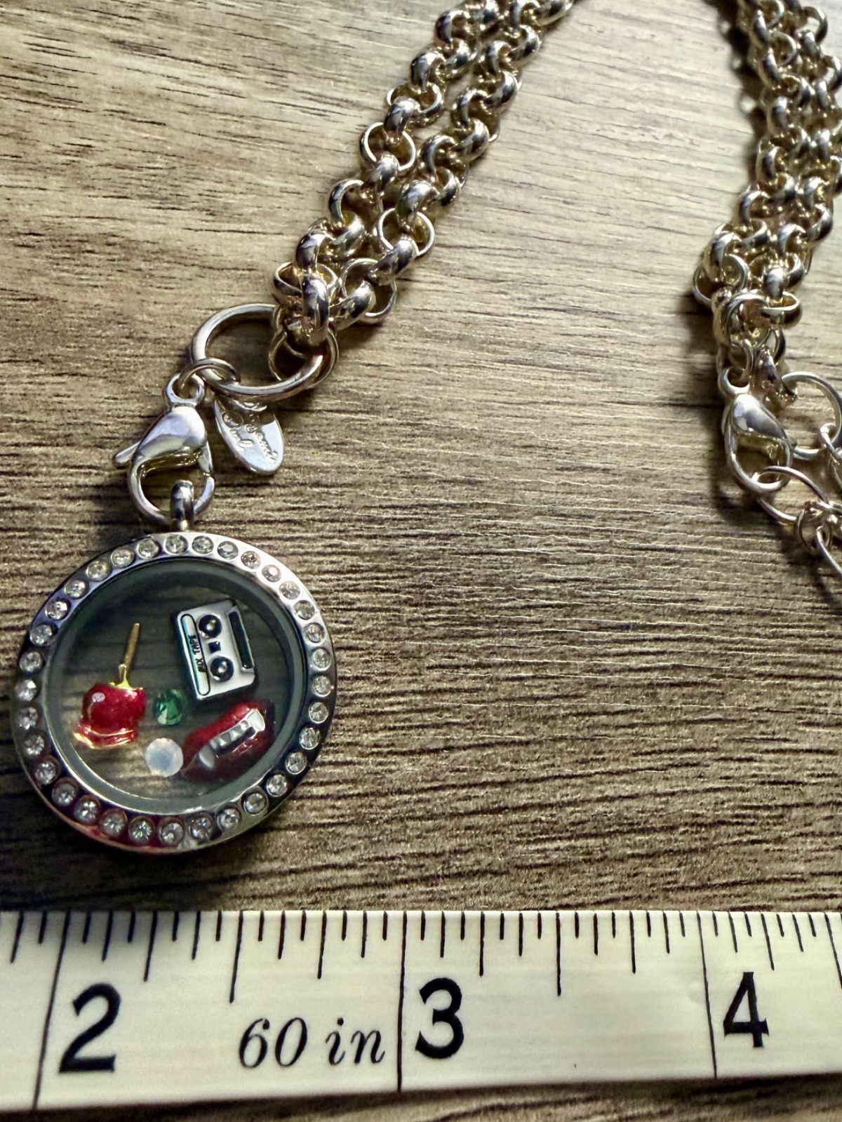 Origami Owl Silver-Tone Necklace with Medium Locket – Halloween Theme Charms #21