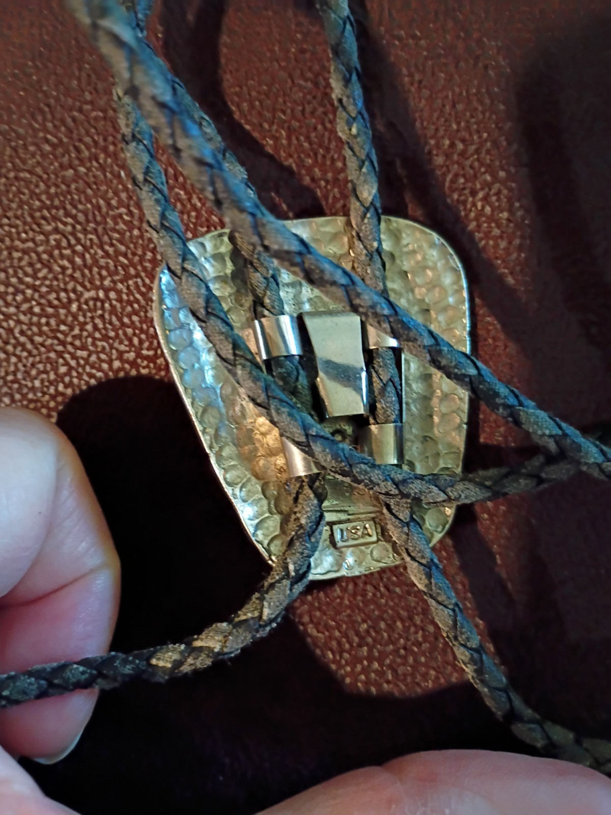 Vintage SSI Handcrafted in USA Bolo Tie with inlay End Of The Trail