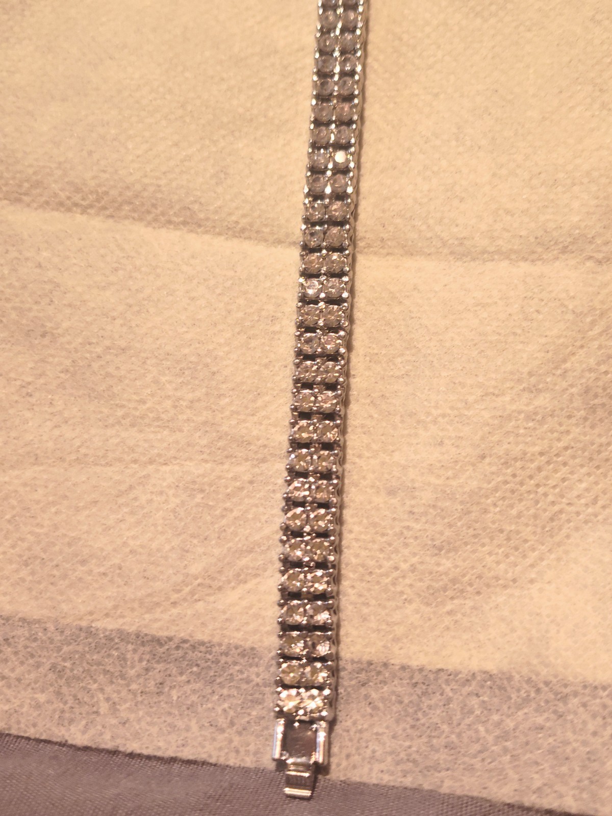 Icy Hip-hop 2 row Bling, Silver Tone Clear Rhinestone Tennis Necklace Chain 24″
