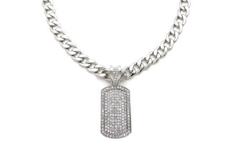 Famous Hip Hop Style Fashion Out Bling Dog Tag Pendant For Men’s