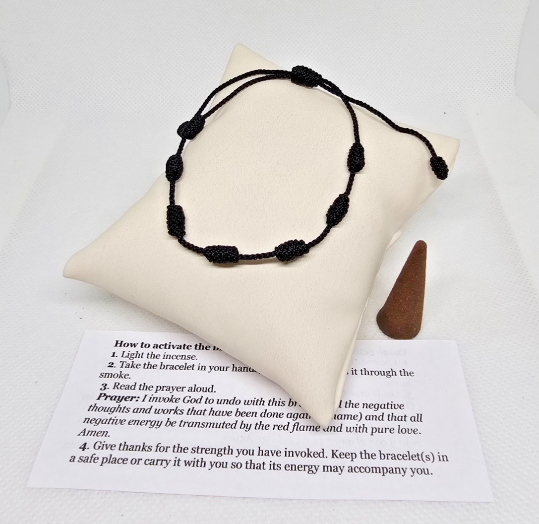 7 KNOTS BRACELET BLACK / PULSERA 7 NUDOS PARA PROTECCION ALEJA MALAS ENERGIAS