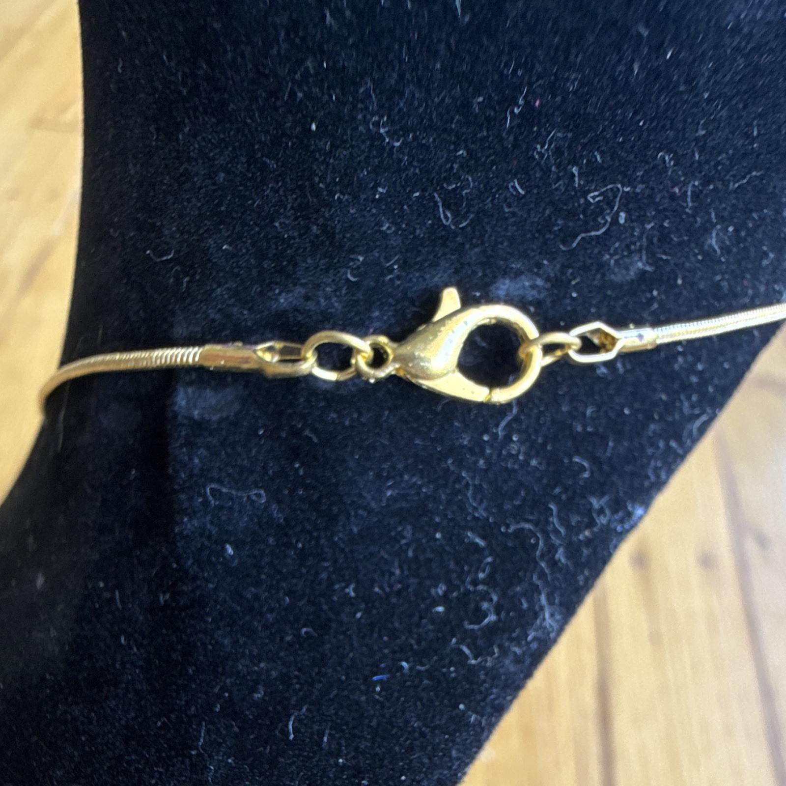 Gold Tone Snake Chain Necklace Rose Quartz Heart Key Padlock Charms