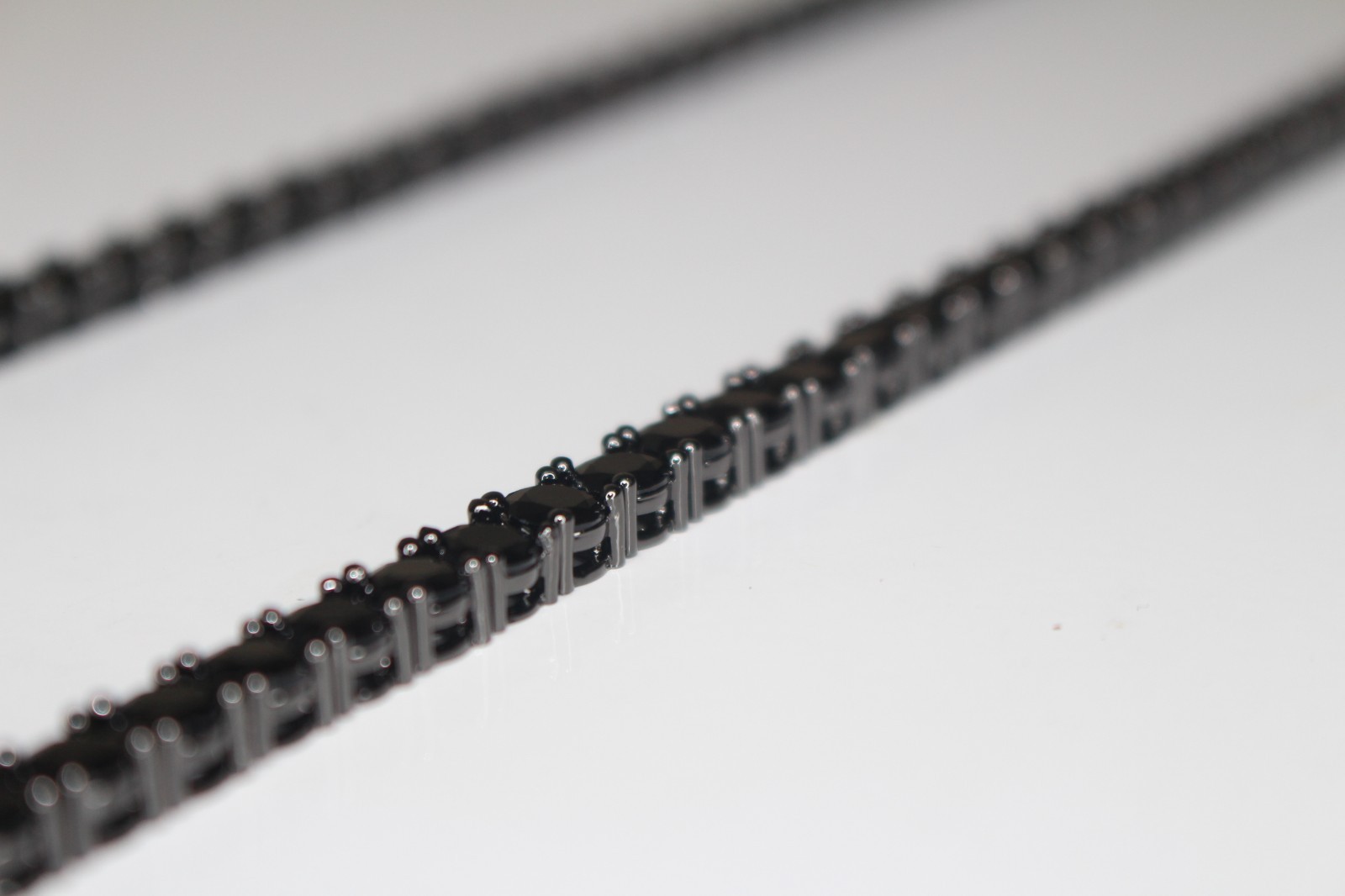 5mm ONYX BLACK Diamond 60ctw Lab Sim VVS1 Tennis Chain Necklace PVD 50g+ HEAVY