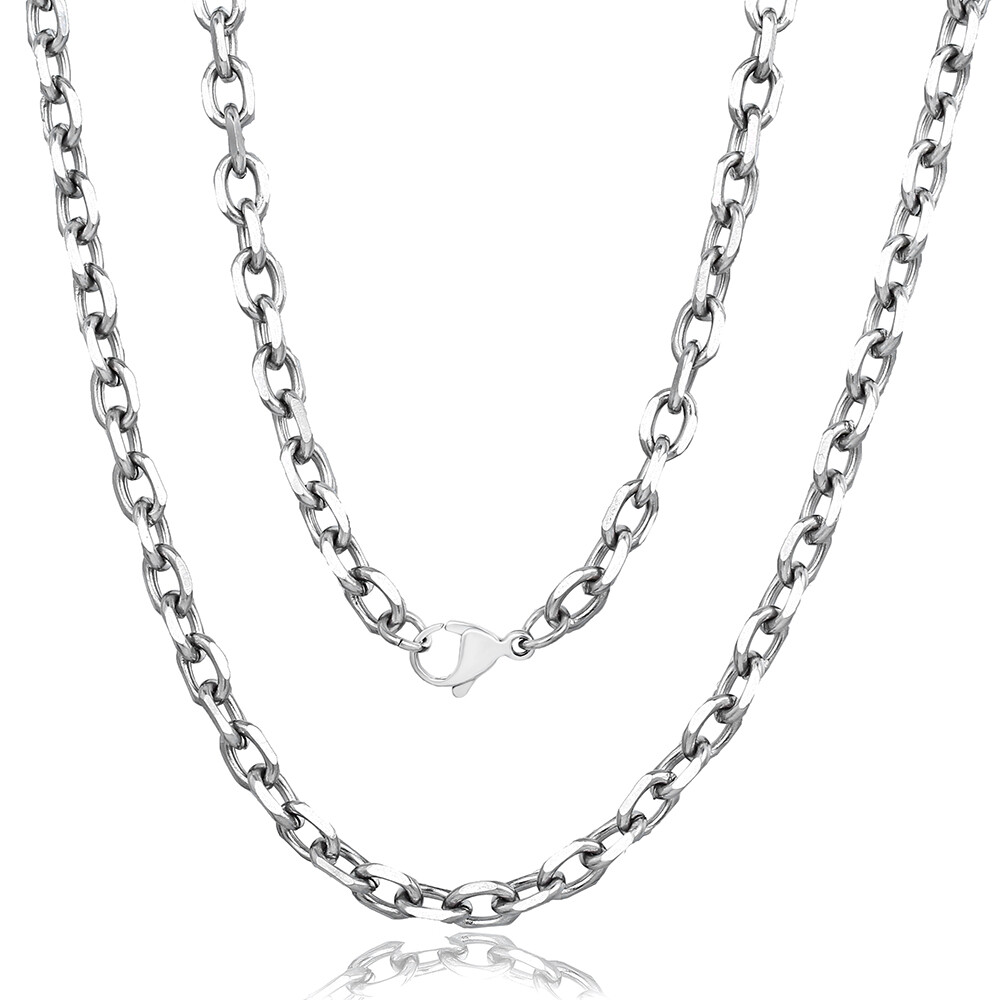 3/6/9mm Mens Chain Silver Stainless Steel Cable Link Necklace 18/20/22/24 inches