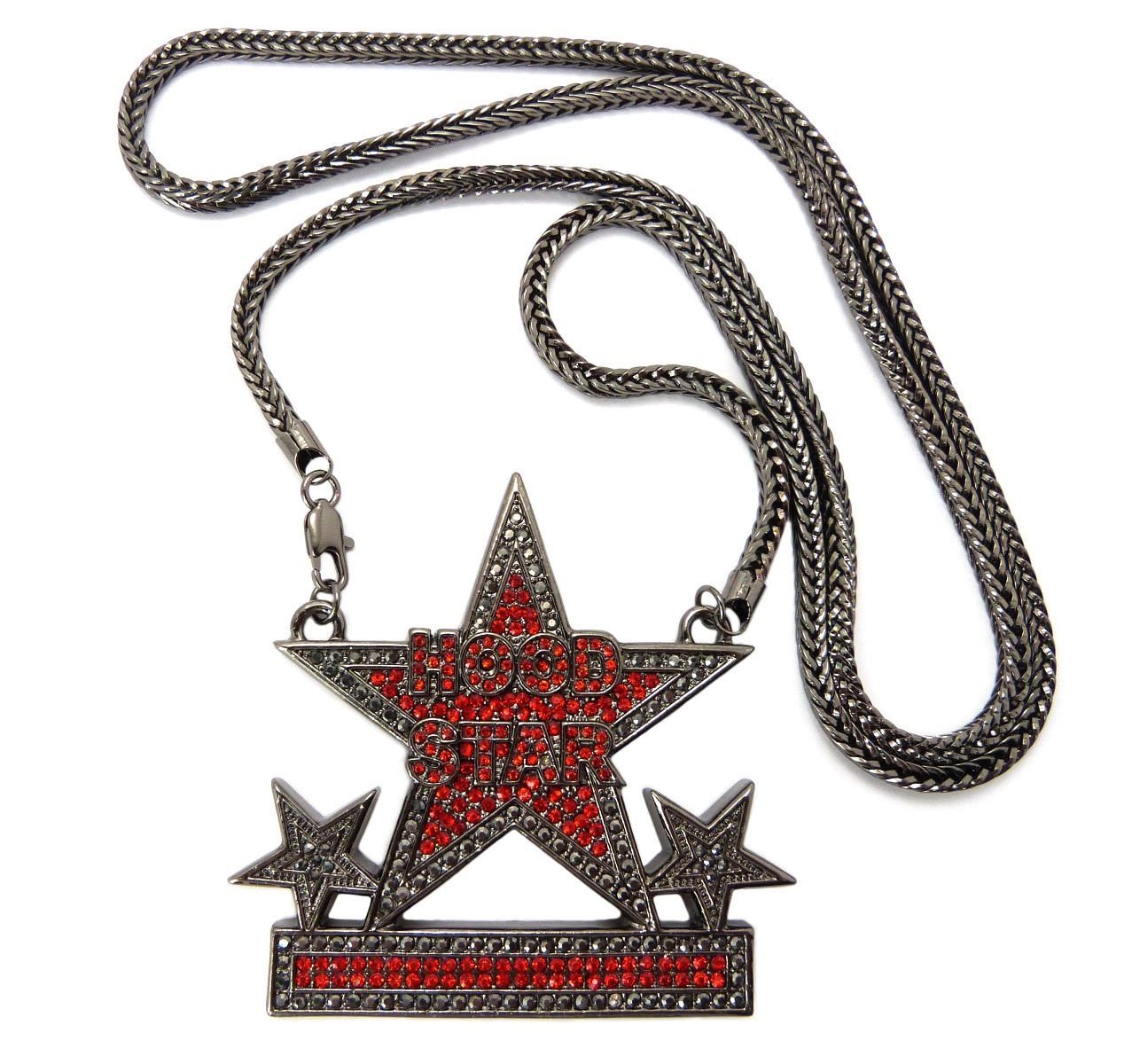 NEW HOOD STAR HIP HOP PENDANT 4mm/36″ FRANCO CHAIN NECKLACE XP450