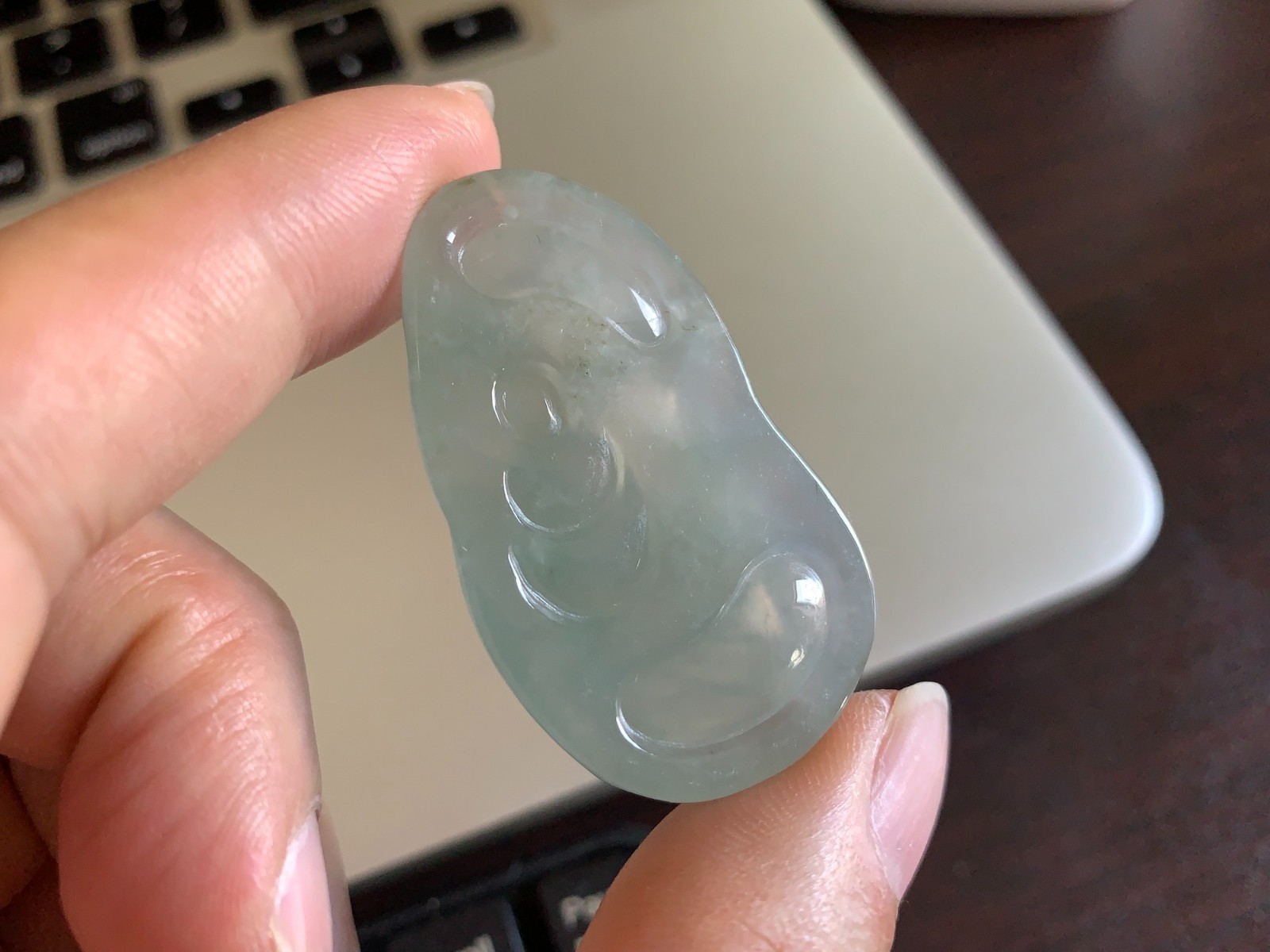 Burmese Natural Ice Jade Jadeite Guan yin Statue Scenery Pendant Jewelry