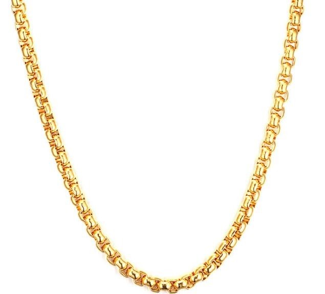 In Bulk 5pcs Lot Stainless Steel Gold Square Box Rolo Chain Necklace 3mm 22”