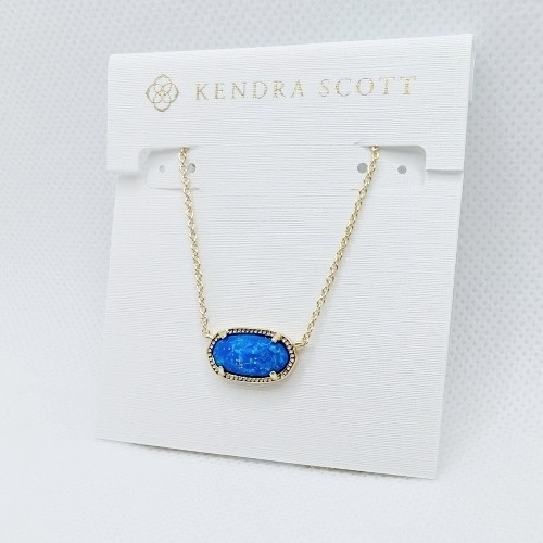 Kendra Scott Elisa Gold Pendant Necklace in Royal Ocean Blue Opal