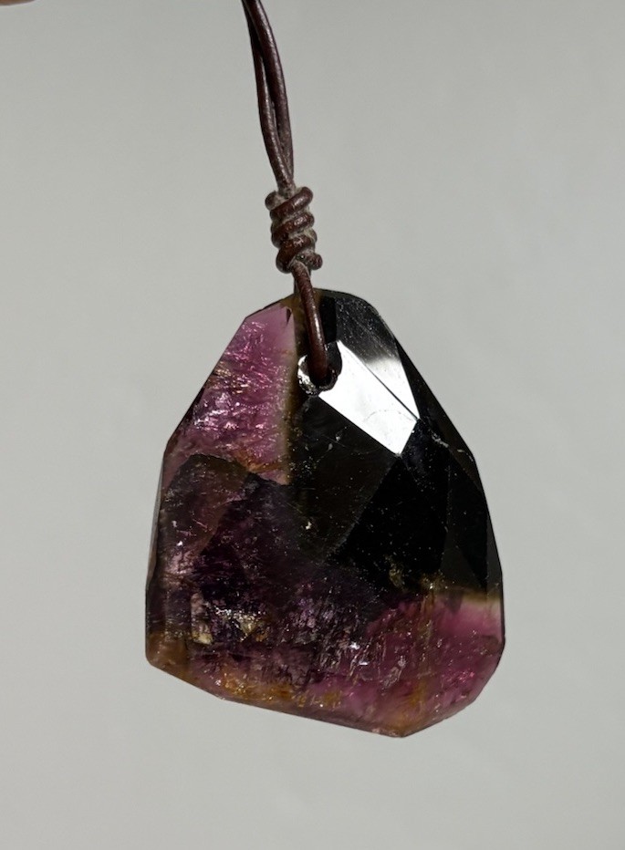 Chan Luu Necklace Natural Bi-Color Tourmaline Pendant Artisan Signed Jewelry NWT