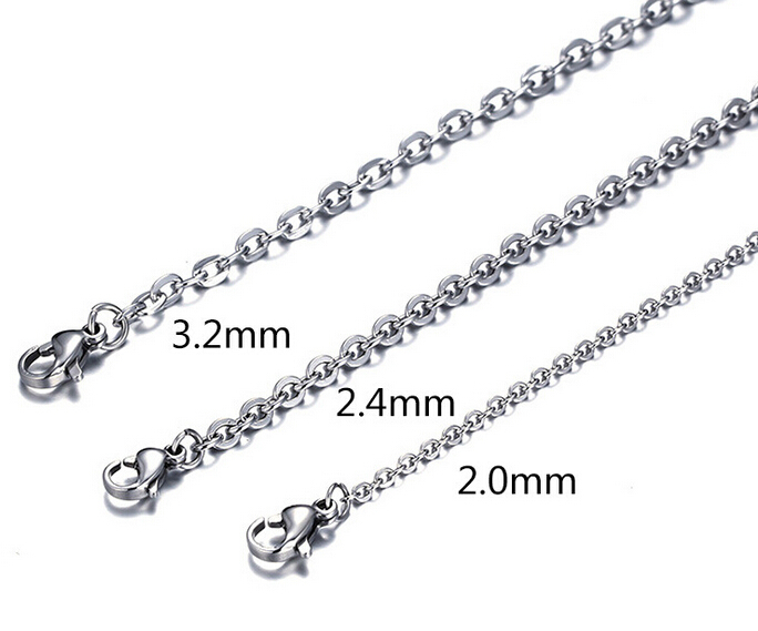 100pcs Lot Female stainless steel 16”-32” rolo chain necklaces 1.5/2/2.3/3mm