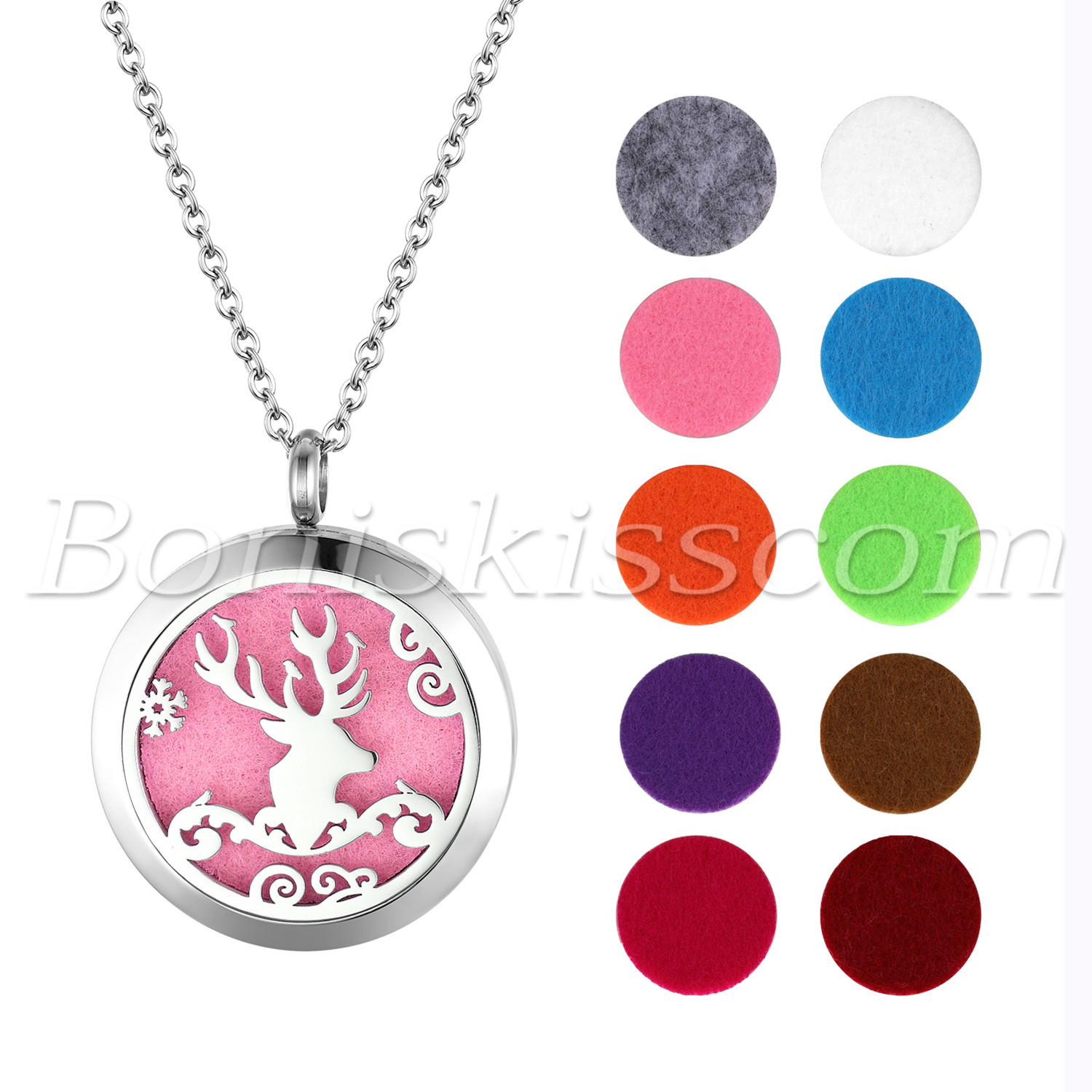 Women’s Box Essential Oil Aroma Diffuser Locket Pendant Necklace Christmas Gift