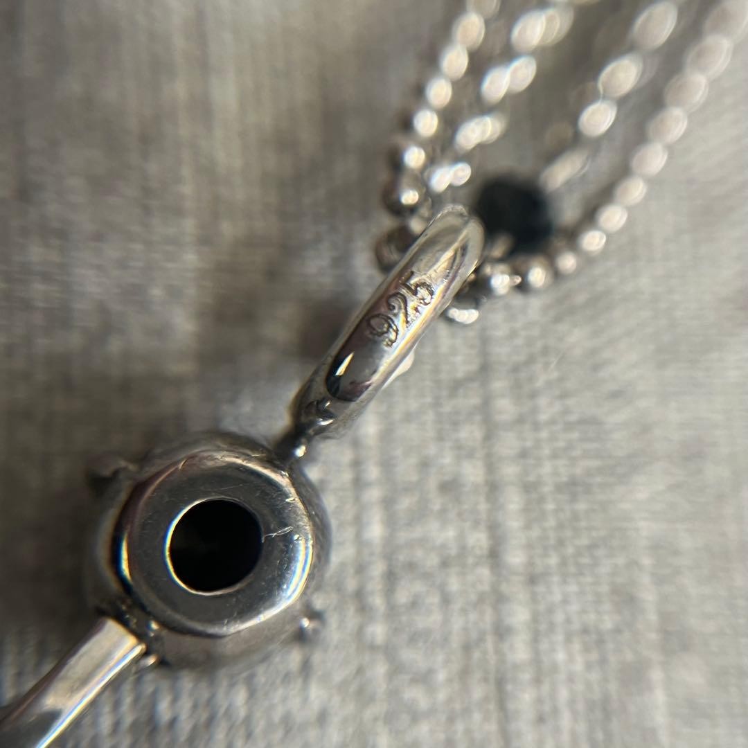 H SILVER 925 Black Onyx Necklace 46 10.2