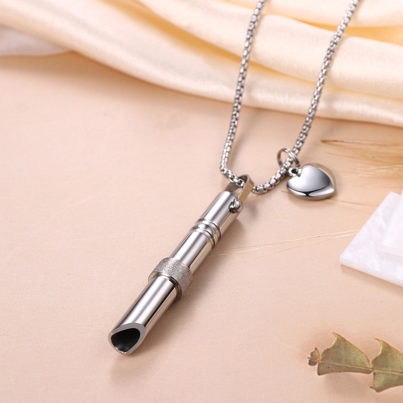Men Women Anxiety Relief Mindful Breathing Stainless Steel Meditation Necklace