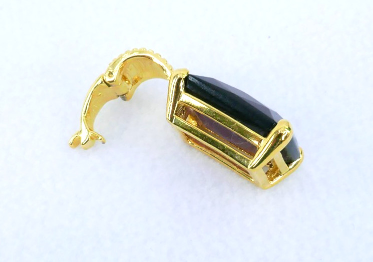 JOAN RiVERS GLAM LARGE FACETED EMERALD CUT AMETHYST GLASS PENDANT 36″ NECKLACE