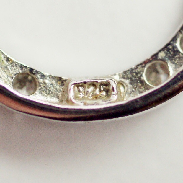 Sterling silver cable chain white/colorless CZ open circle pendant necklace 16”