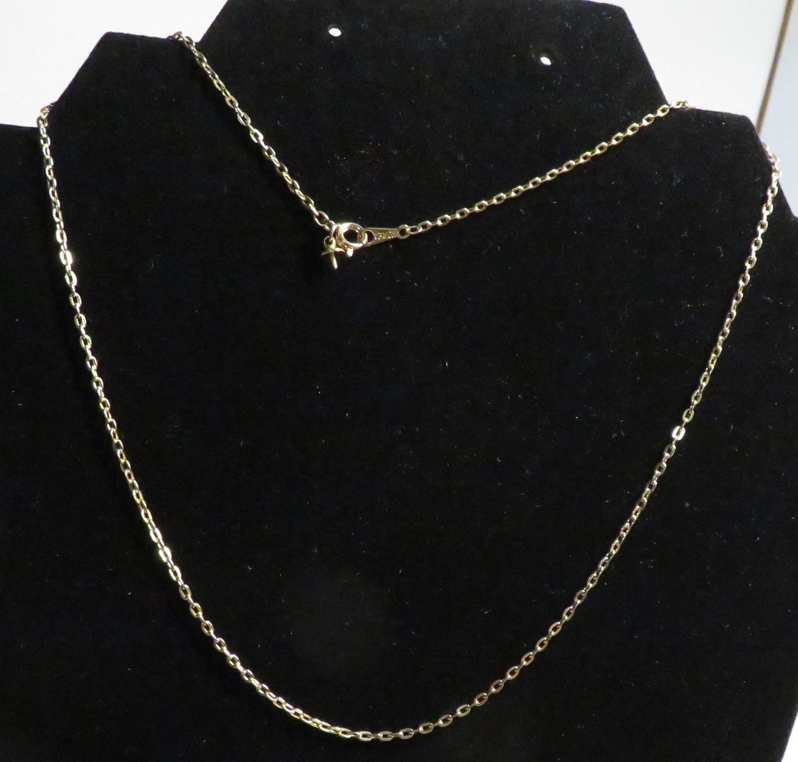 Gold Tone Rope Chain Necklace Metal Chain Style No Stone Korea Undated Era 18″